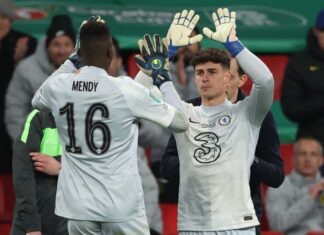 Kepa Arrizabalaga comes on prior to the penalty shootout