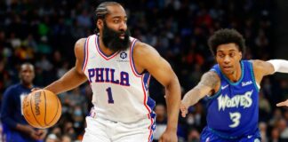 Harden stars in Philly debut, but 'a long way to go'


