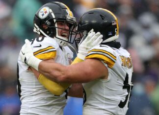 The case of the Pittsburgh Steelers outside the Linebacker stand

