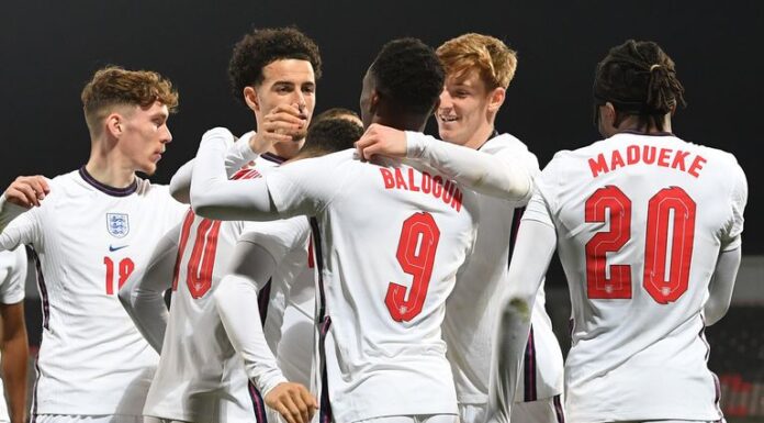 Balogun scored twice as England U-21 beat Albania Elbasan, Albania - MARCH 29: During the qualifying match for the European Under-21 Championship between Albania U-21 and England U-21 at Elbasan Arena on March 29, 2023 in Elbasan, Albania. (Photo by Chris Rico - FA/FA via Getty Images)