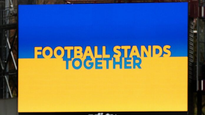 Football Stands Together - Ukraine support sign
