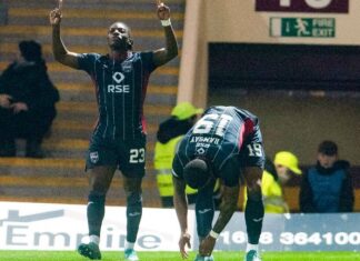 Ross County's Joseph Hongbo scored from the penalty spot