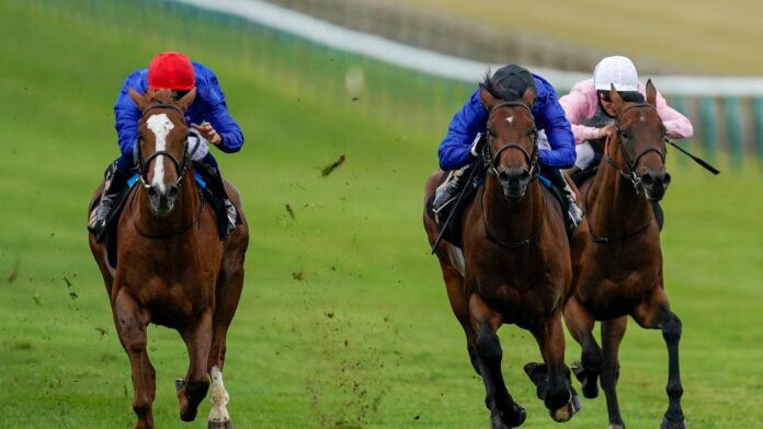 Modern News, ridden by Mickael Barzalona, on his way to victory at Newmarket 