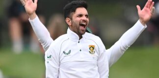Record-breaking Maharaj takes 7-32 as SA beats Bangladesh

