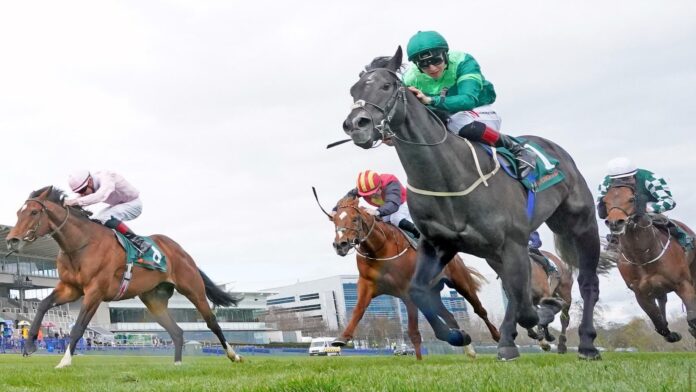Dr Zempf ridden by Colin Keane wins the Ballylinch Stud &#39;Red Rocks&#39; 2,000 Guineas Trial Stakes during the Ballyinch Stud Classic Trials Day at Leopardstown Racecourse, Dublin. Picture date: Saturday April 2, 2023.