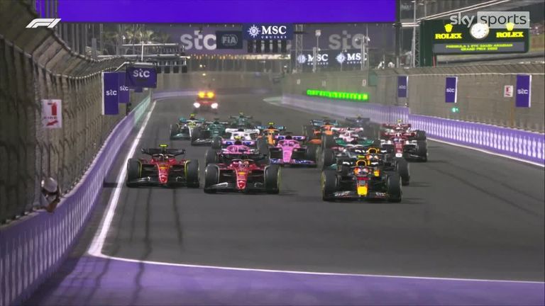 There was a lot of drama on the opening lap of the Grand Prix in Saudi Arabia.