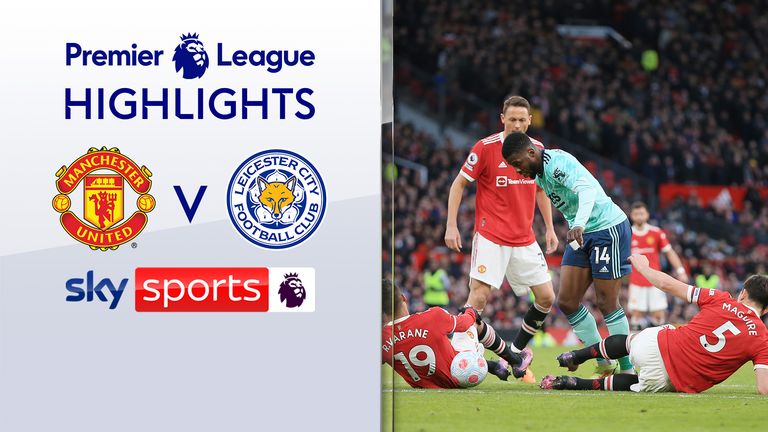 Highlights of Manchester United's draw with Leicester City in the English Premier League.