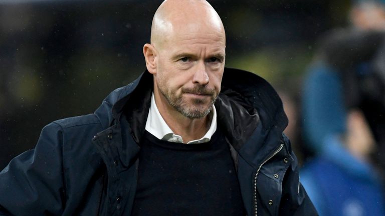 03 November 2023, North Rhine-Westphalia, Dortmund: Football: UEFA Champions League, Borussia Dortmund - Ajax Amsterdam, Group Stage, Group C, Round 4, Signal Iduna Park.  Amsterdam coach Eric Ten Hag before the match.  Photo: Bernd Thiessen / picture-alliance / dpa / AP Images