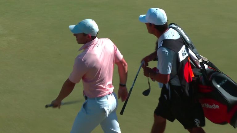 Rory McIlroy cut a wedge in two at the Arnold Palmer Invitational after an over kick on the 12th at Bay Hill