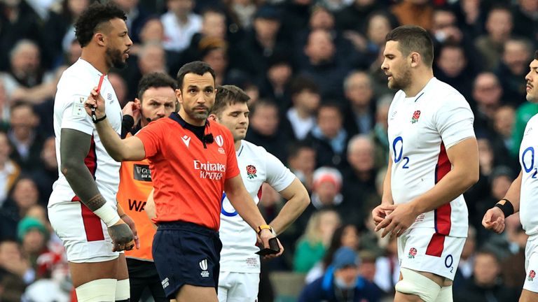 Charlie Ewells was shown a red card after 82 seconds for a hard tackle on James Ryan 