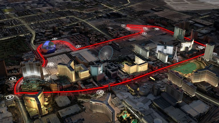 The track will run down the Las Vegas strip