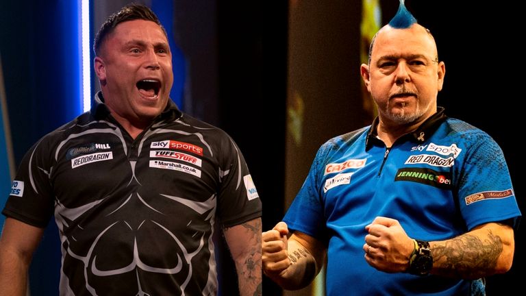 Jeroen Price and Peter Wright meet on the third night of the English Premier League in Exeter