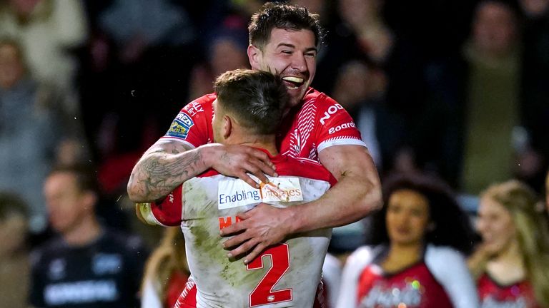 Tommy McKinson scored an attempt in each half as St Helens claimed the derby spoils over the Warrington Wolves at Total Weekend.