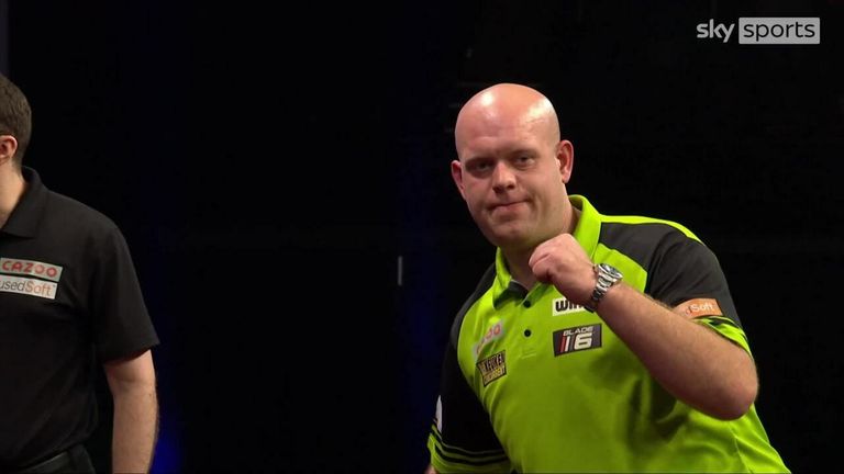 Michael van Gerwen opened the proceedings with this astonishing 106 breakout number for Michael Smith