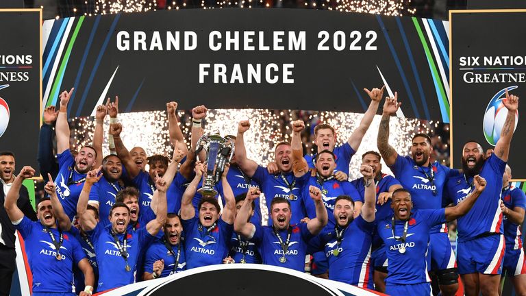 France celebrates winning the Six Nations Championship