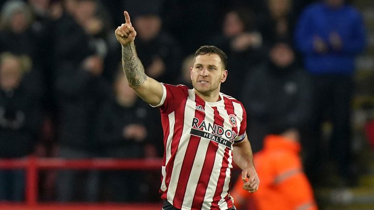 Sheffield United Billy Sharp celebrates scoring against Nottingham Forest