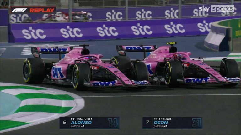 His alpine teammates Fernando and Esteban Ocon are vying for sixth place early in the Saudi Arabian Grand Prix.