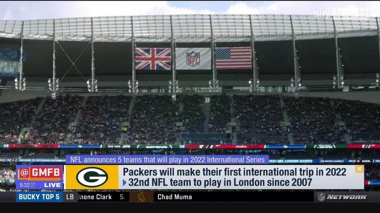 Good Morning Football has announced the local NFL International Series teams for five regular season games in 2022, which includes a first trip to London for the Green Bay Packers.