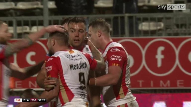 Highlights of the Betfred Super League match between Catalan Dragons and Wigan Warriors.