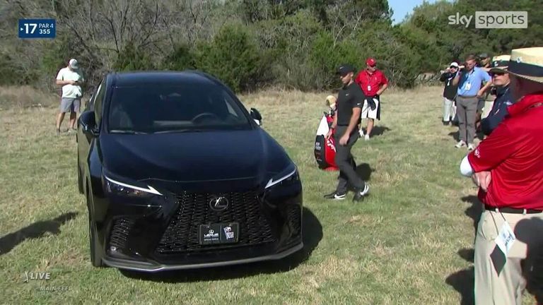 Rory McIlroy made a flyover on the 17th of the Valero Texas Open even though his tee shot was unplayable after rolling under a parked car.