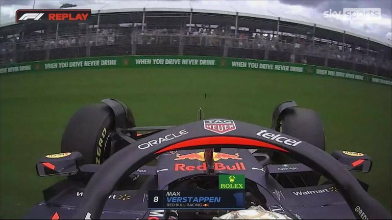 Max Verstappen practically spins his car at the Australian Grand Prix. 