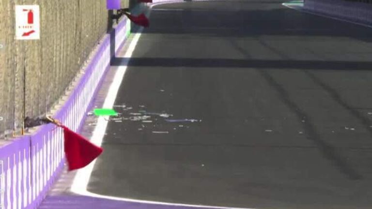 The opening of business in Saudi Arabia was marked in red after debris fell on the Jeddah Corniche circuit.