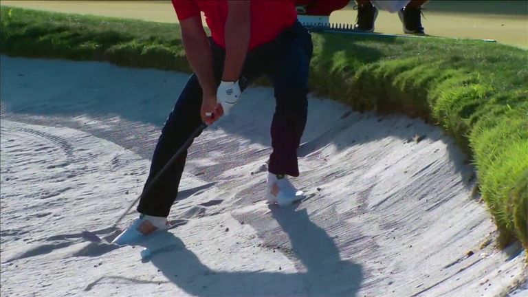 Leader Gary Woodland's dungeon shot led to a double bogey and slipped down the leaderboard with only two holes left at the Arnold Palmer Invitational