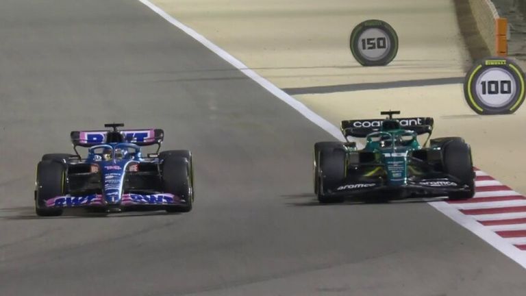 Fernando Alonso and Lance Stroll go from toe to toe during the afternoon session of the Bahrain Test