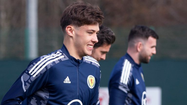Aaron Hickey was included in the Scotland squad for the first time.