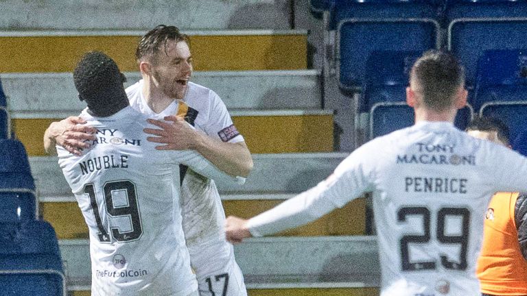 DINGWALL, SCOTLAND - FEBRUARY 9: Livingston's Alan Forest scored a 1-0 win during a Premier League match between Ross County and Livingston at Global Energy Stadium, on February 09, 2023, in Dingwall, Scotland.  (Photo by Ross Parker/SNS Group)