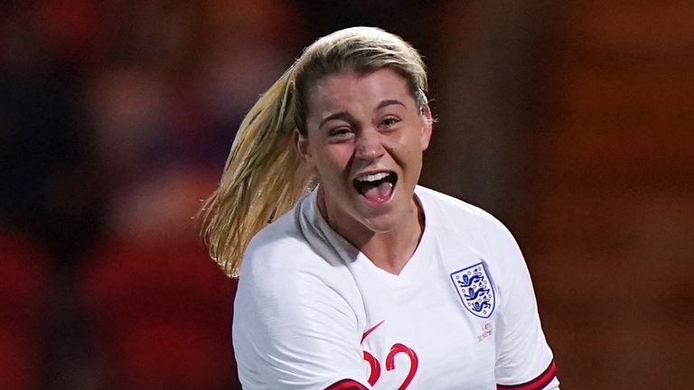 Alicia Russo scored the fastest hat-trick in England's history against Latvia last month