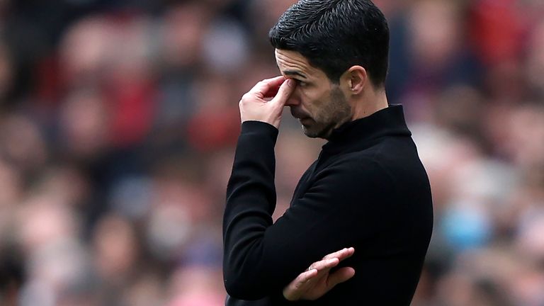 Mikel Arteta shows pressure as Arsenal lose for the second time in a week