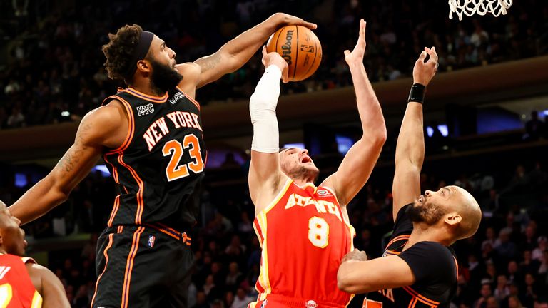 Highlights of the confrontation between the Atlanta Hawks and the New York Knicks in Week 23 of the NBA.