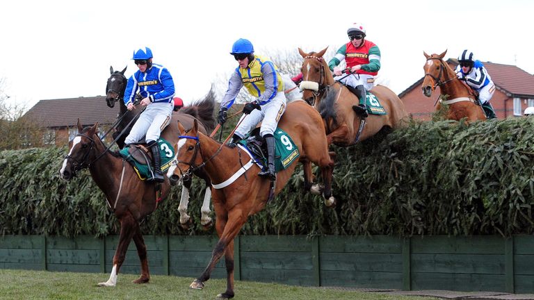 Little Josh and SamJohn Smith'  s Gr Twiston-Davies survey Beecher Brook during the 2013 Grand National