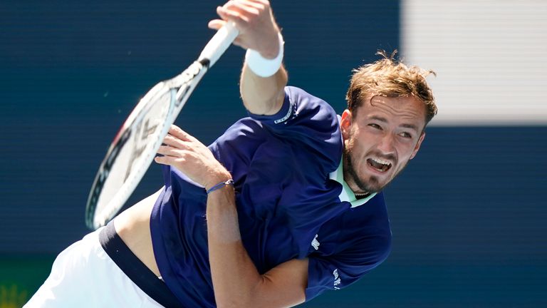 Daniil Medvedev only lost four points on serve in the first set