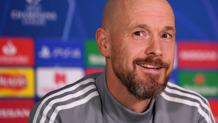 File photo on 04/11/2019 for Ajax manager Eric ten Hag.  The Palestinian News Agency understands that Manchester United spoke with Ajax coach Eric Ten Hag, while Old Trafford club intensifies its search for a permanent manager.  Release date: Wednesday, March 23, 2023.