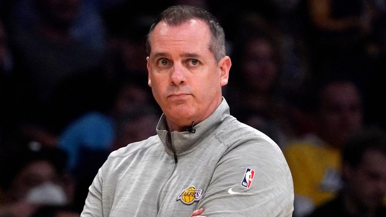 Frank Vogel on the touchline at the Los Angeles Lakers