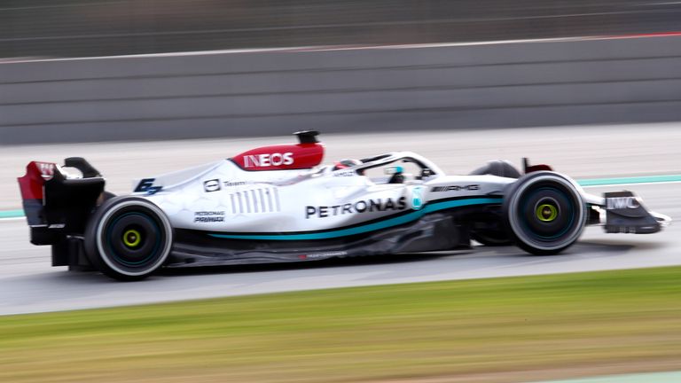 George Russell finished fourth for Mercedes