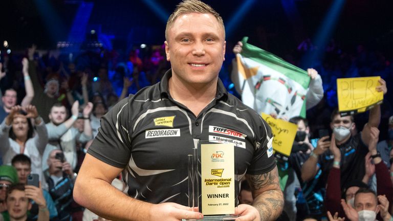 Gerwin Price declared victory in the International Darts Open Sunday night (Photo Credit: Kais Bodensieck/PDC Europe)