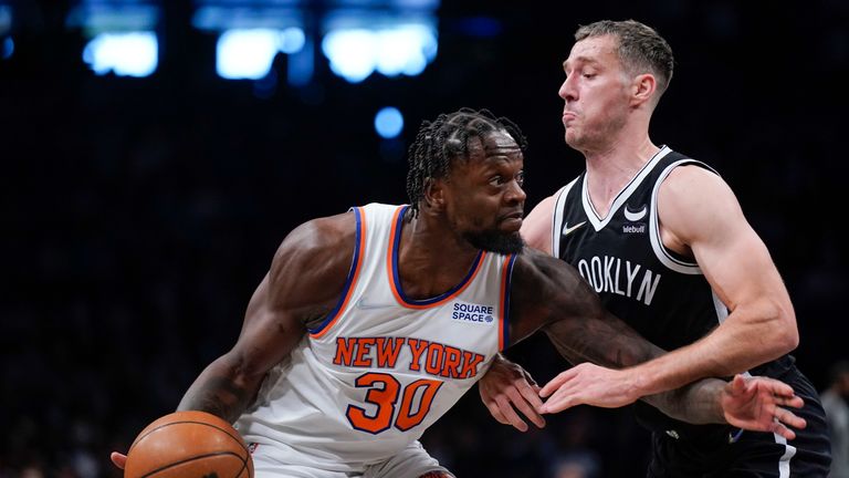 New York Knicks'  Julius Randle vs. Goran Dragic of the Brooklyn Nets (Associated Press)