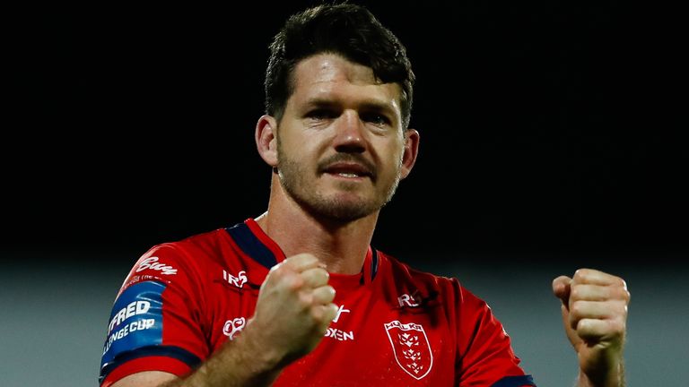 Hull KR's Lachlan Coote celebrates his impressive win over Castleford