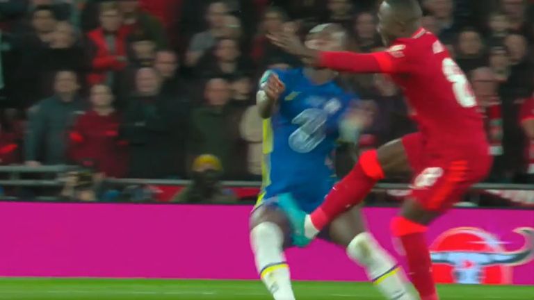 Naby Keita calls the leg of Trevoh Kaluba