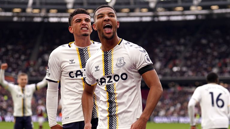 Mason Holgate celebrates Sunday's tie