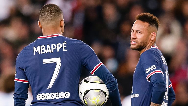 Kylian Mbappe and Neymar scored in PSG's 2-1 win over Marseille on Sunday