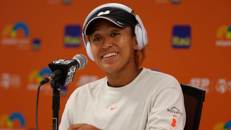 Osaka speaks to the media
