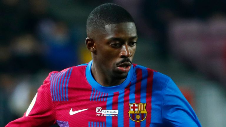 Dembele was on the sidelines in Barcelona