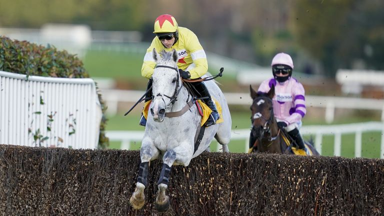 Politologue runs away from stablemate Greaneteen on his way to Tingle Creek success at Sandown last year