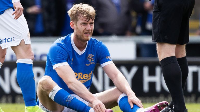 Rangers'  Philip Hellander is forced out against Saint Mirren