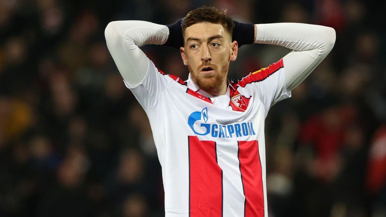 Milan Pavkov shows his frustration with Red Star