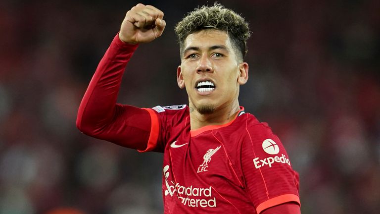 Roberto Firmino scored two goals to extend Liverpool's lead over Benfica